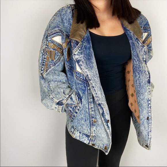 Vintage Jackets & Blazers - Vintage NY Girl retro 80s oversized denim jacket